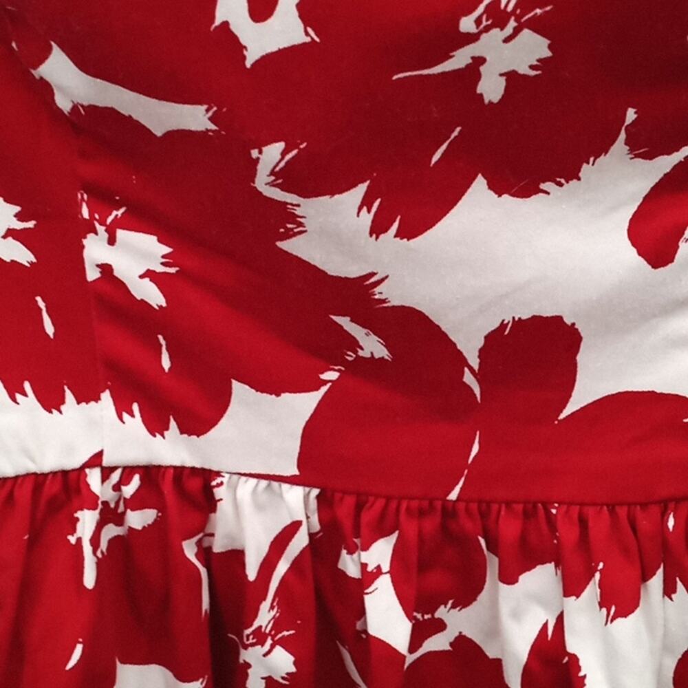love,,,ady  Women & Junior Red & White Floral Strapless Dress Size Small - Picture 9 of 13